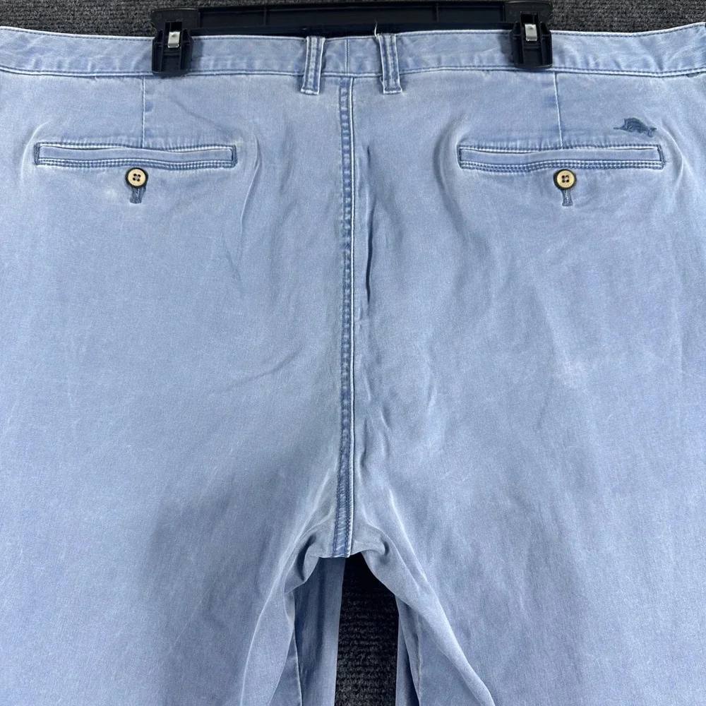 Tommy Bahama Shorts Mens 42 Blue Cotton Tencel Stretch Flat Front Casual Summer